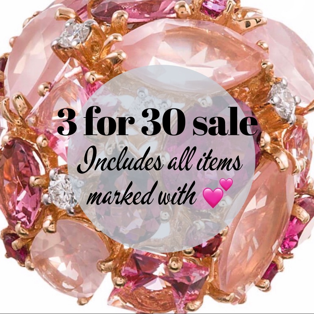 3 for 30 deal on all items marked with 💕
